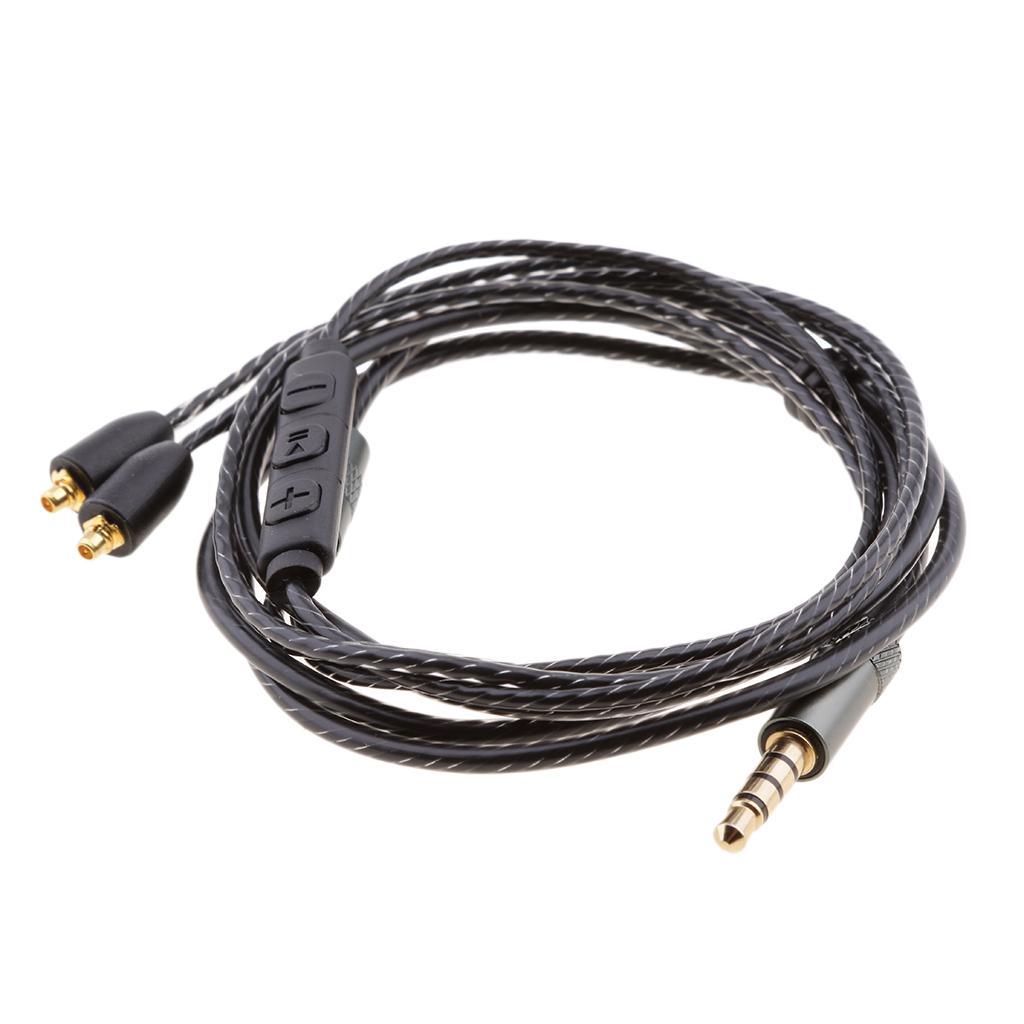 2Pieces Replacement Upgrade Audio Cable Cord with Mic for Shure SE215 SE315 SE425 SE535 UE900