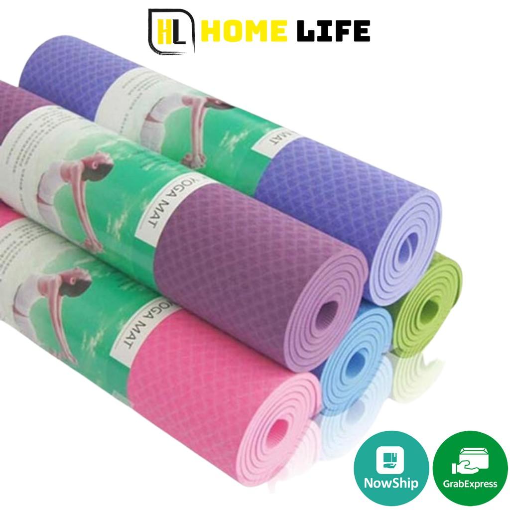 Thảm Tập Yoga/Gym/Thể Dục TPE 6mm 1 Lớp Đài Loan Êm Ái, Siêu Bám, Chống Trượt Tốt