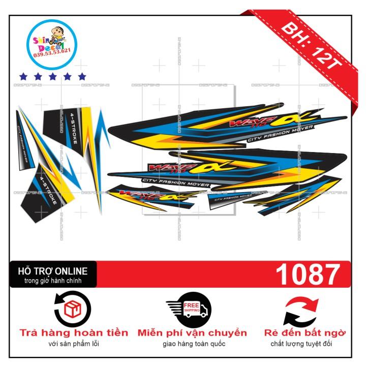 Tem rời wave a 2017 dán xe đen