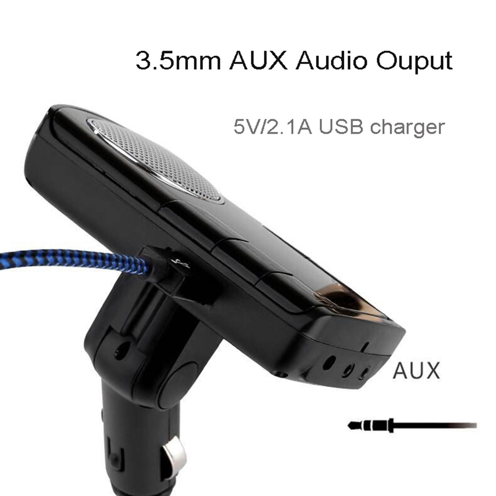 FM Transmitter Car Adapter MP3 Player Speaker with 1.4 '' Screen USB Port for Phone with Mic
