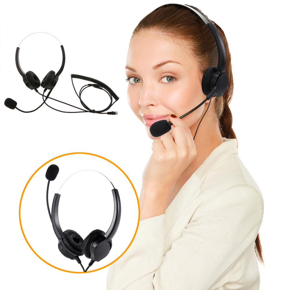 Telephone Headset Noise Cancelling with Mic RJ9 for Call Center Telephones