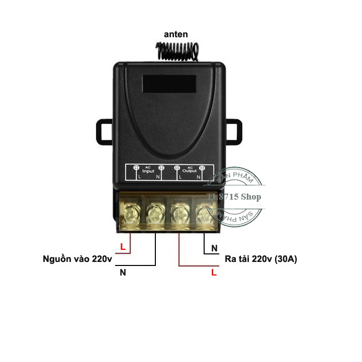 Bộ công tắc điều khiển từ xa máy bơm nước máy rửa xe 100m 220v 40A công suất lớn