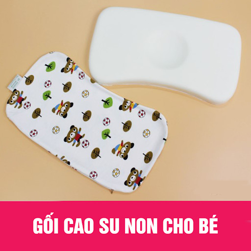 gối cao su non cho bé tránh méo đầu