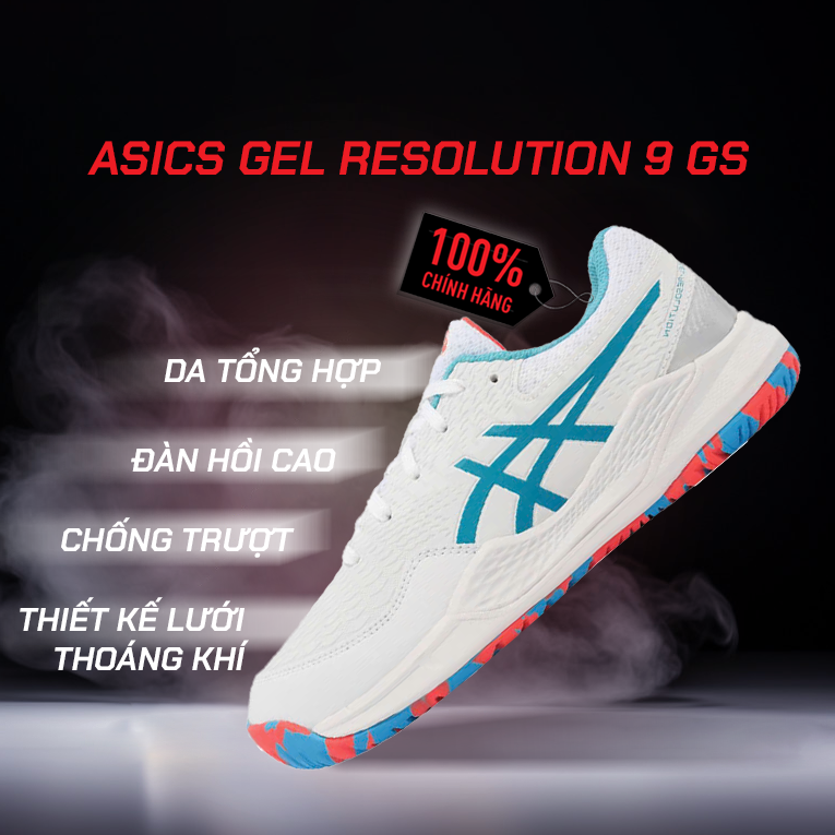 Giày Pickleball ASICS GEL-RESOLUTION 9 GS Cao Cấp - Hồng - Bền Bỉ Vượt Trội - Giảm Chấn Êm Ái