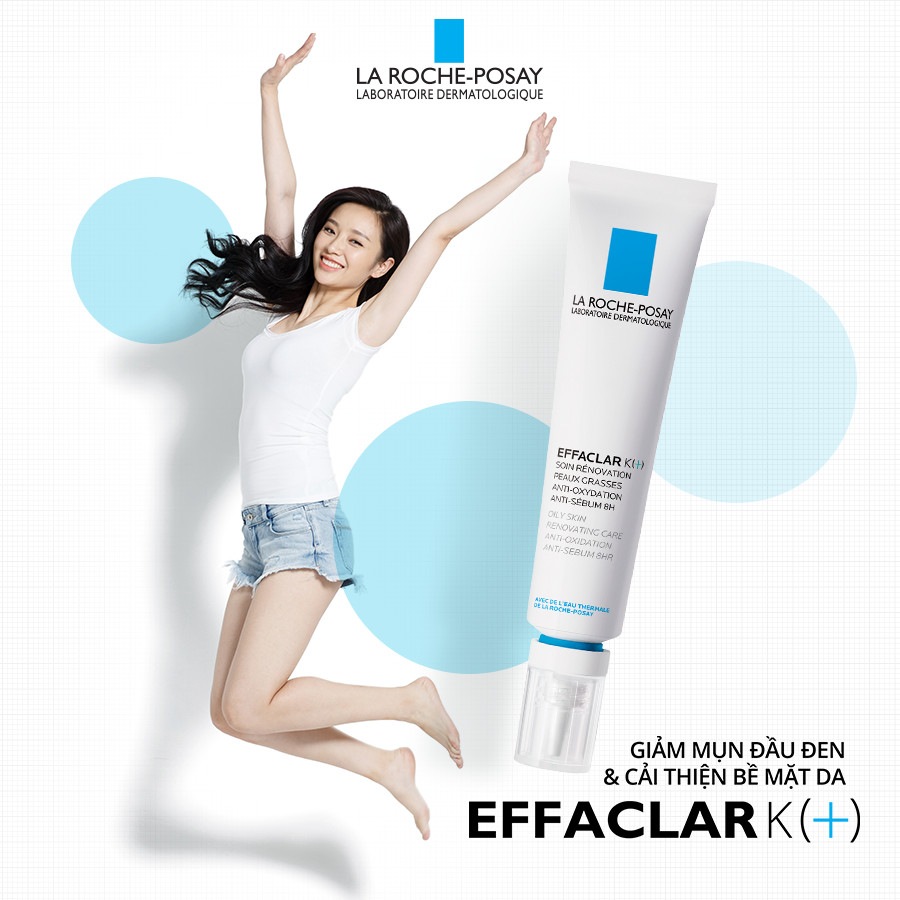 Kem Dưỡng Giúp Cải Thiện Bề Mặt Da Giảm Mụn Đầu Đen Và Giảm Bóng Nhờn La Roche Posay Effaclar K+ 40ml