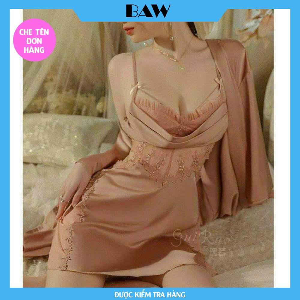 Váy Nữ Ngủ lụa lạnh cao cấp Sexy, Quyến Rũ thương hiệu Baw mã KQA16