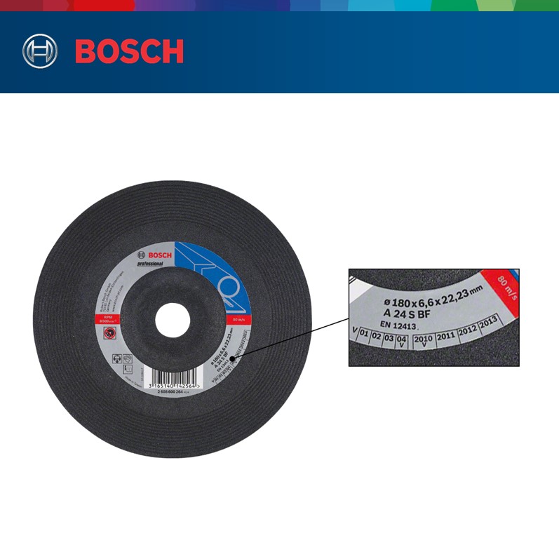 Đá Mài Bosch (180 x 6.6 x 22.2mm) - Sắt