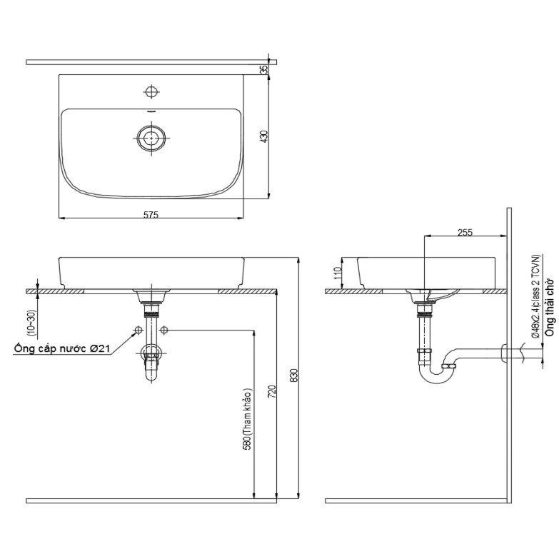 Chậu Rửa Lavabo Inax AL-632V Đặt Bàn AquaCeramic. Với đặc tính kháng khuẩn, dễ lau chùi - Vật liệu xây dựng Big H