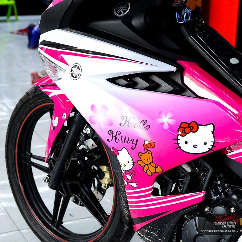 Tem Dành Cho Exciter 150, Tem Trùm Dành Cho Exciter 150 Hello Kitty Hồng Candy Cao Cấp