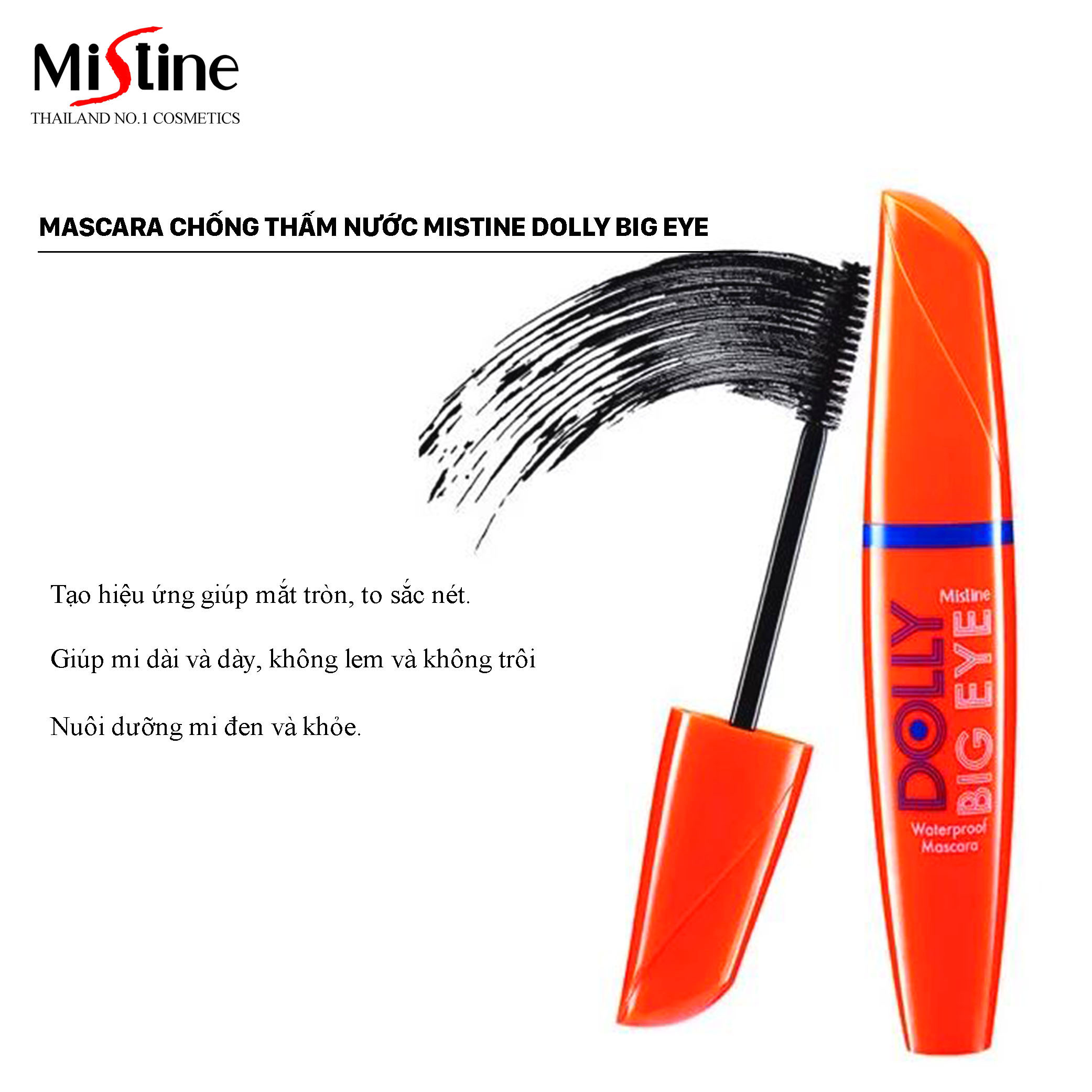 MASCARA CHỐNG THẤM NƯỚC MISTIN DOLLY BIG EYE