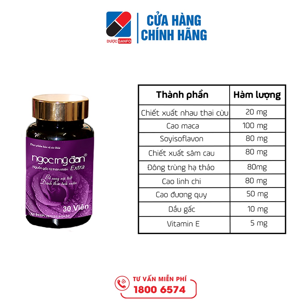 Thực phẩm chức năng Ngọc Mỹ Đan - Tăng cường sinh lý nữ hộp 30 viên