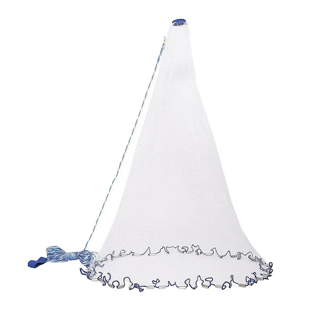 Throw Fishing 2.4m/3m/3.6m Nylon Fishing Net,Fishing Cast Net,Saltwater Throw Fishing Net for Bait Trap Heavy Duty