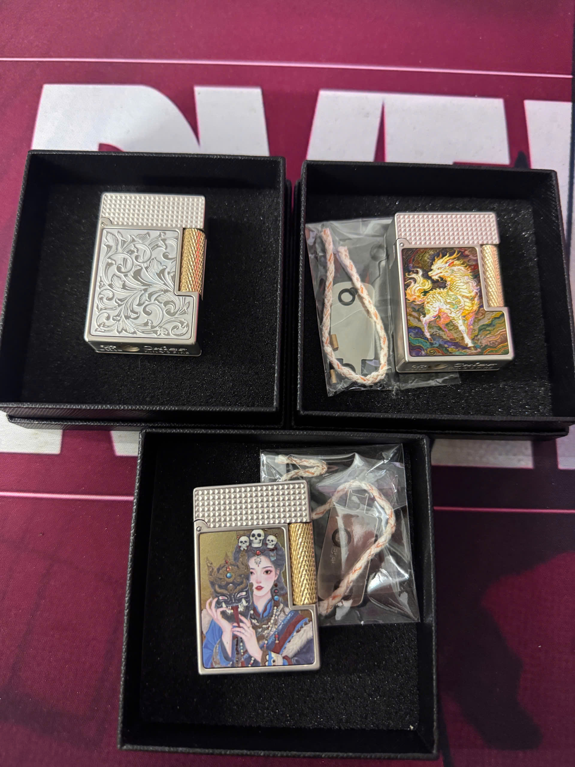 Vỏ hộp quẹt bật lửa xăng đá CF-328 họa tiết hoa văn 2 mặt (Giao hình màu ngẫu nhiên)