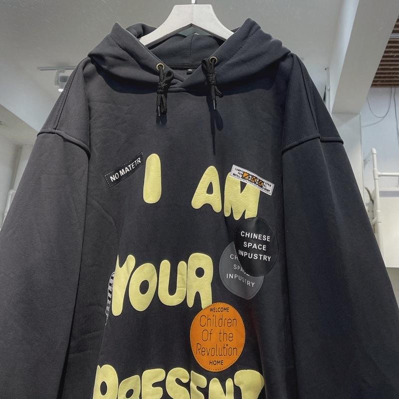 áo Hoodie nỉ I AM YOUR màu xám đen unisex ảnh thật SSSTore ( nam nữ mặc đều được