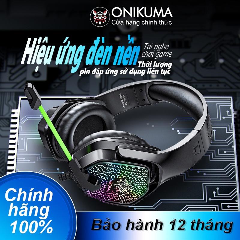 Tai nghe chơi game âm thanh nổi gắn trên đầu ONIKUMA X3 màu đen với micrô và đèn RGB [Hàng chính hãng]