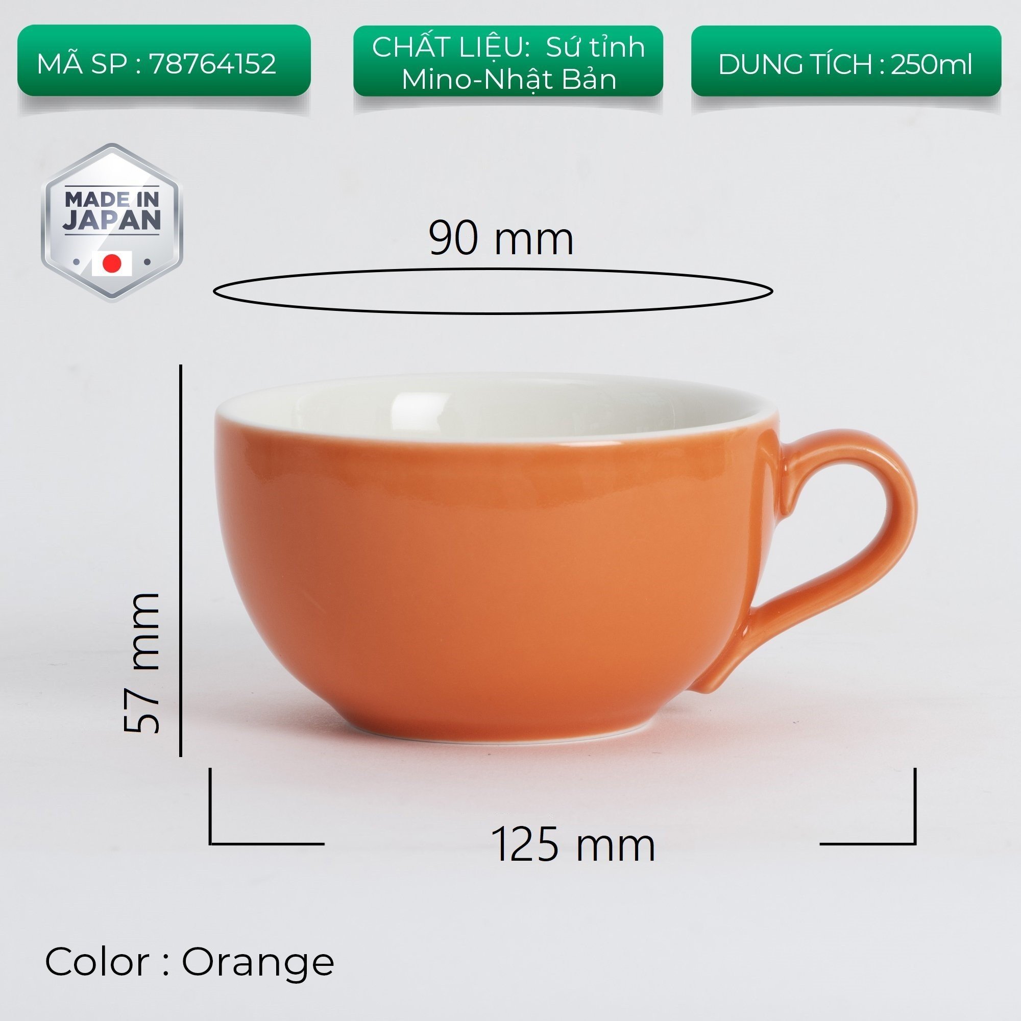 Ly sứ Origami Latte Bowl 250ml uống trà cà phê
