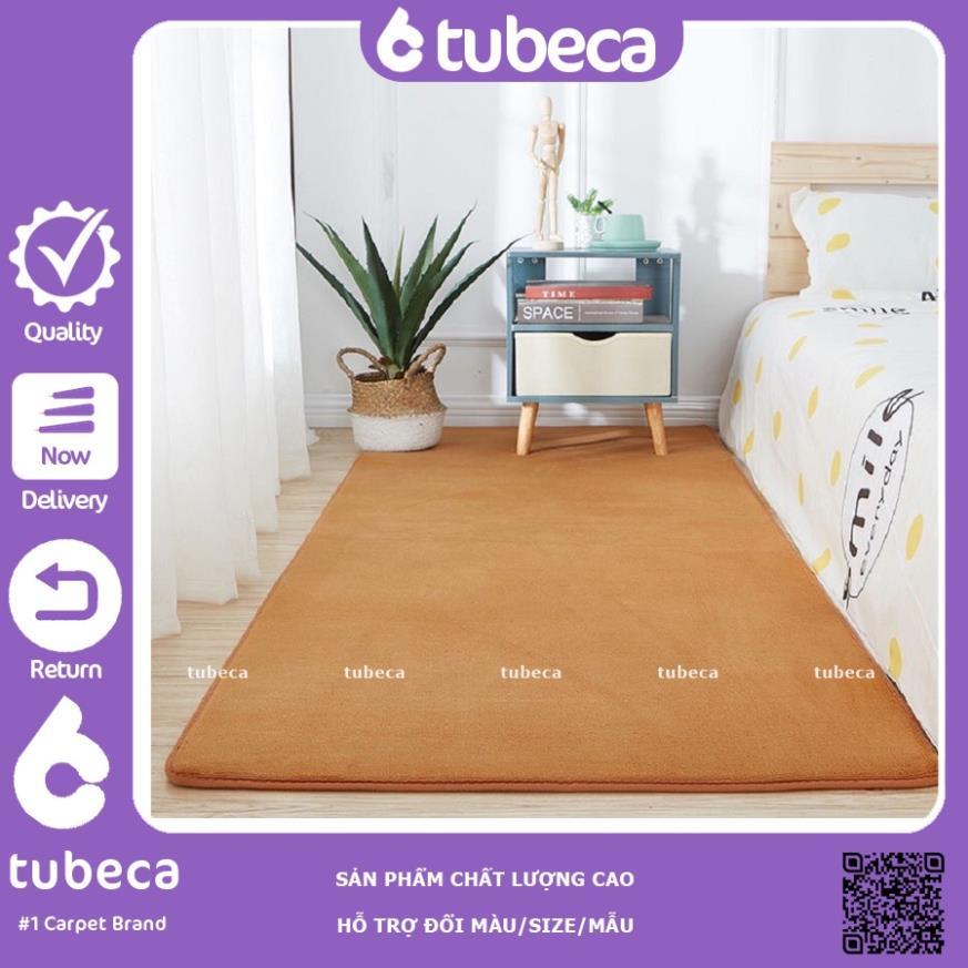 Thảm Nhung Mịn Cao Cấp | Trải Sàn Phòng Ngủ | Màu Khaki | Dày dặn | 2m x 1m6 | TUBECA