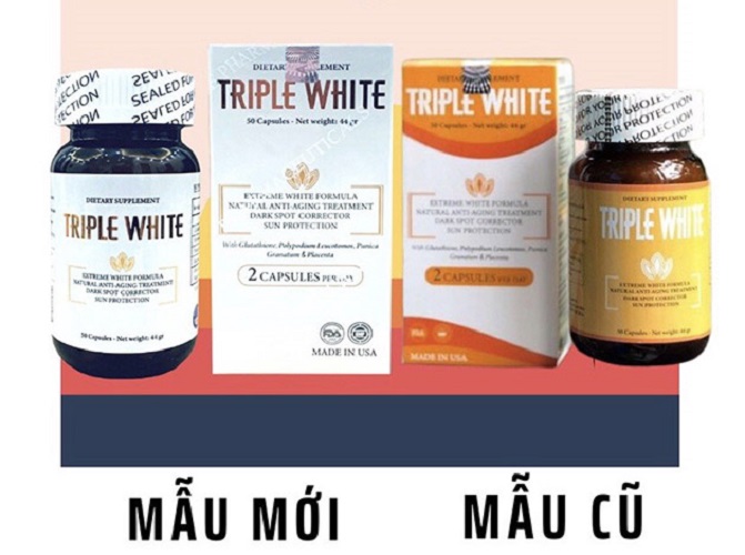 Viên uống Triple white, Viên uống Glutathione 1200 mg ( Mẫu mới )