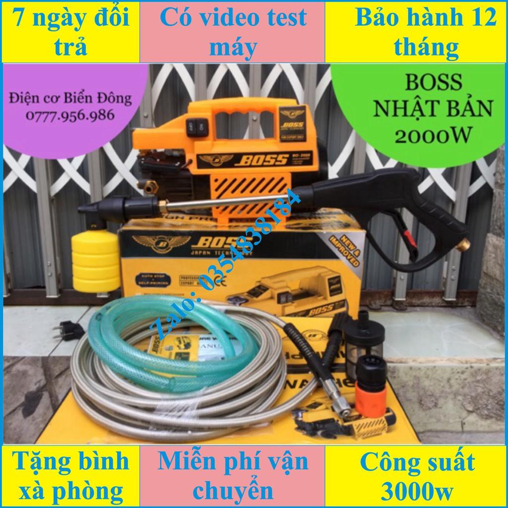Tặng bình tạo bọt và ống nối dài súng Máy rửa xe thương hiệu BOSS NHẬT BẢN 2000W cao cấp JAPAN