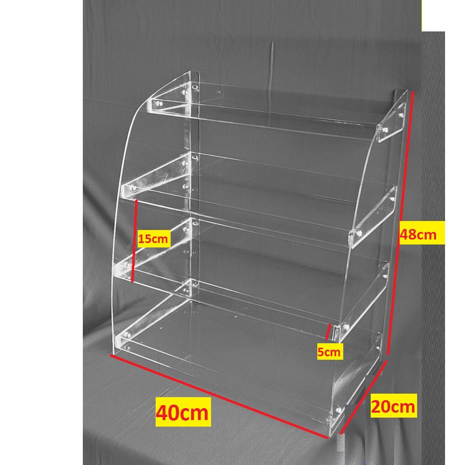 Kệ mica đựng tạp chí, tạp hóa, trưng bày sản phẩm, nhiều kích thước, nhiều màu sắc - Trắng sữa