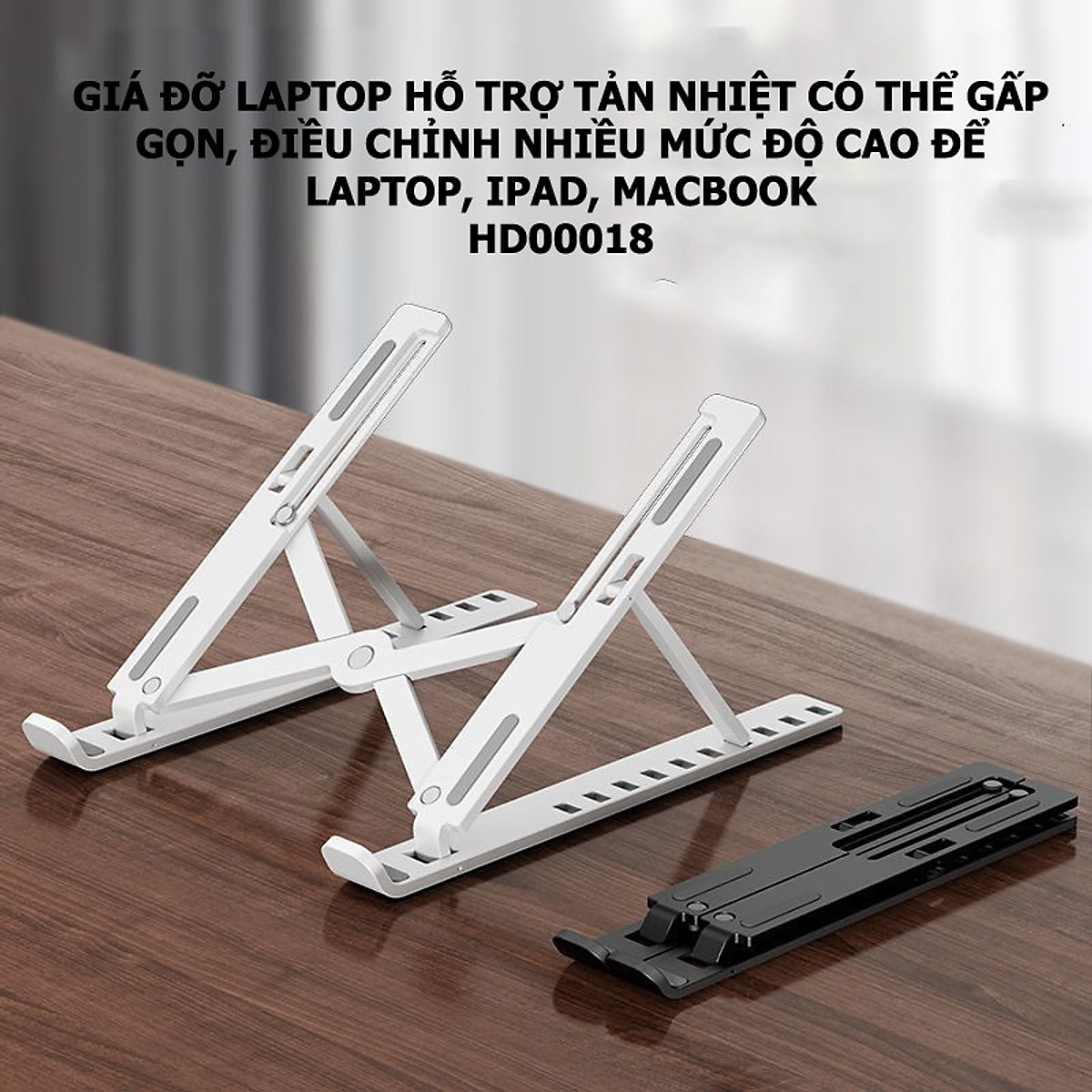 Giá Đỡ Laptop Hợp Kim Nhôm Cao Cấp Có Thể Gấp Gọn, Giúp Tản Nhiệt Laptop, dành cho Macbook, Máy Tính Xách Tay. 07 Vị Trí Điều Chỉnh Góc Độ. Hàng Chính Hãng DoDoDios