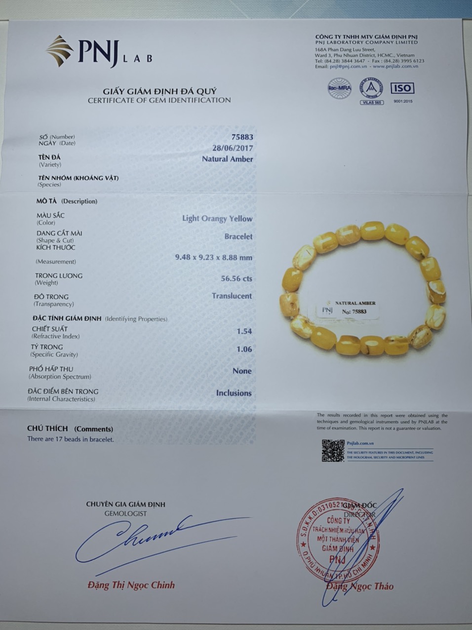 Vòng Hổ Phách Balan vàng cao cấp Hadosa