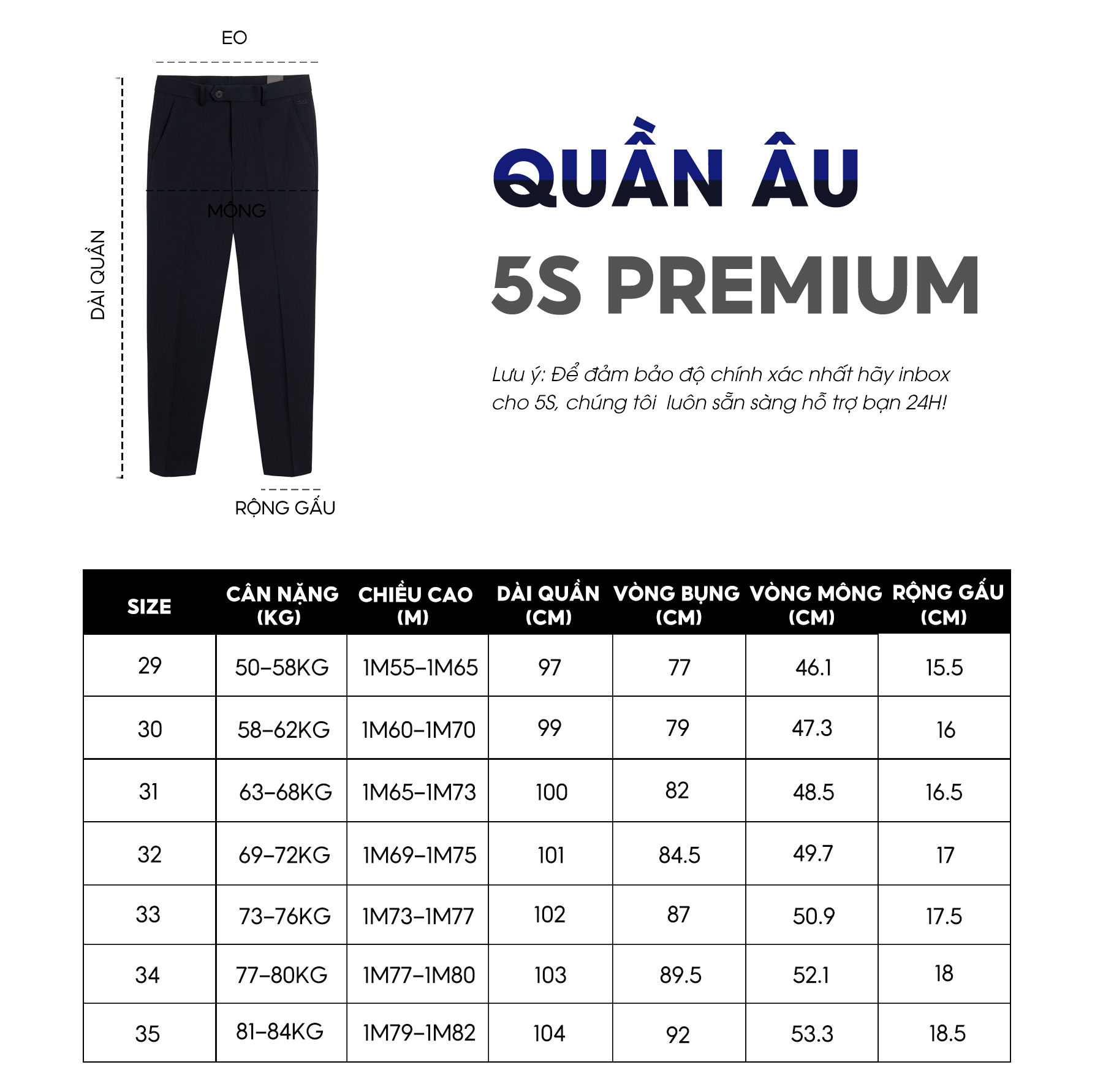 Quần Âu Nam 5S Premium, Chất Liệu Cao Cấp, Thiết Kế Basic, Phom Tôn Dáng, Lịch Lãm (QAU22018)