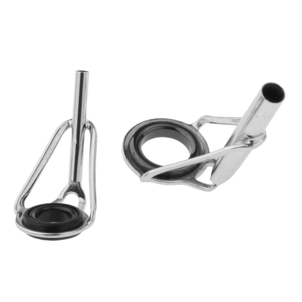80PCS/set Ceramic Fishing Rod Guides Tips Top Eye Rings Line Repair Kit 10 Sizes
