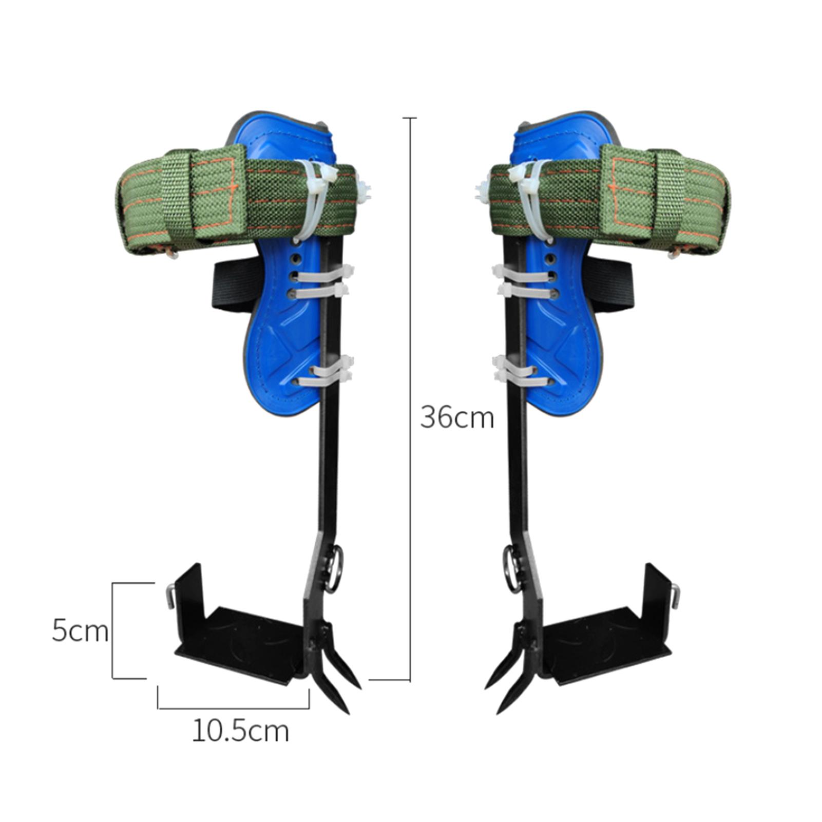 2 Gears Tree Climbing Spikes Set Adjustable Safety Belt Straps Rope Stainless Steel Tree Pole Climbing Shoes Tool