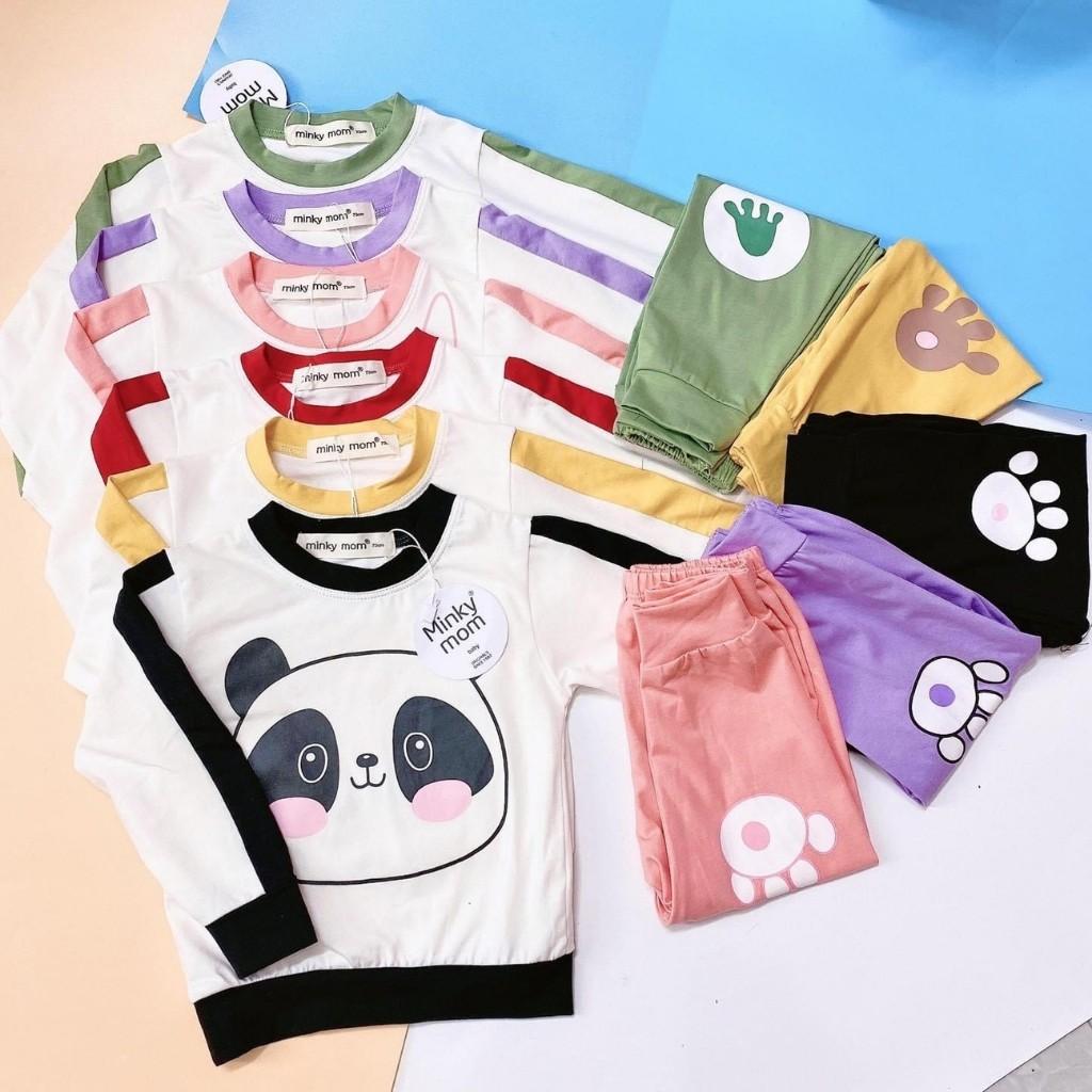Bộ Cotton Dài Tay Cho Bé  Bộ Thu Đông Dài Tay Minky Mom Cho Bé Trai Bé Gái Với Các Hình Thú Siêu Dễ Thương