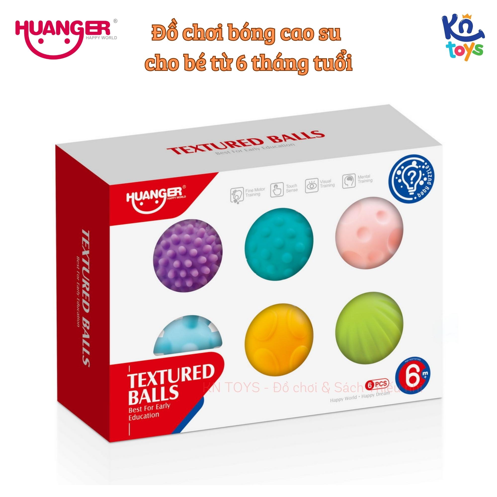 Đồ Chơi Giáo Dục Sớm HUANGER HE0207 Textured Balls - 6 Bóng Gai Cho Bé Từ 6 Tháng Tuổi