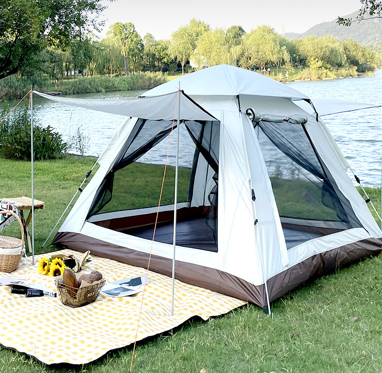 Lều cắm trại tự bung 5-8 người chống nước chống UV 210D cao cấp (260x240x160cm)