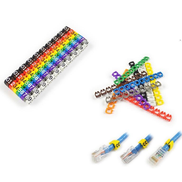 Vỉ Vòng đánh số dây mạng Cat5 - Cat6 (100 số)