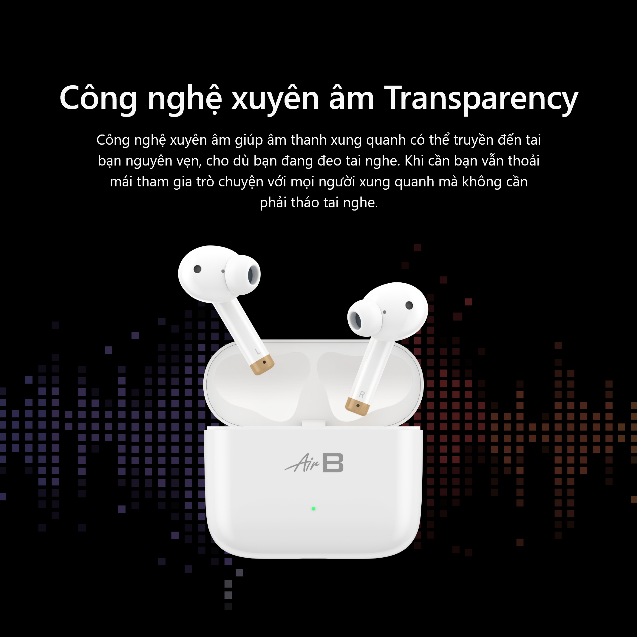 Tai nghe Bluetooth không dây AirB Pro - Hàng chính hãng