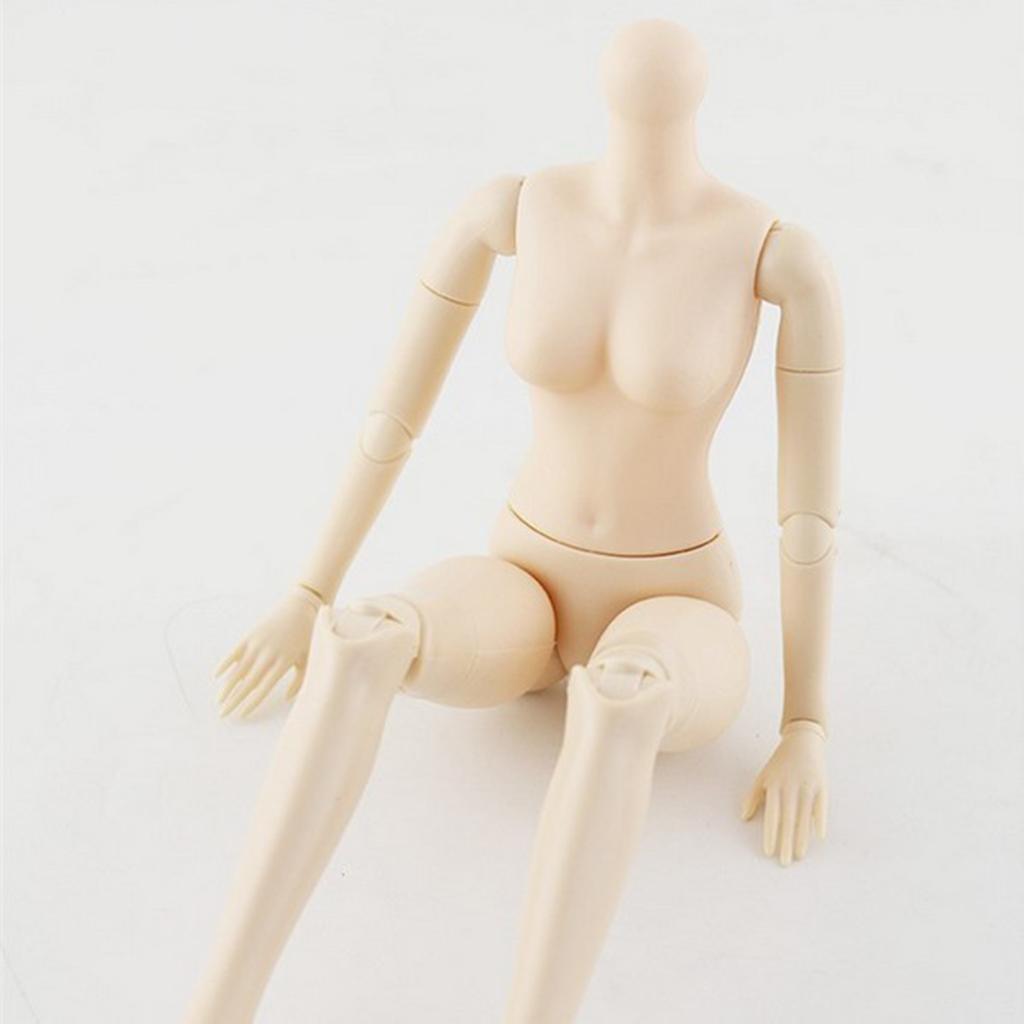 45cm 26 Joints Nude Girl Doll Body Model White Skin With Shoes - Change The Doll - Grey Hair