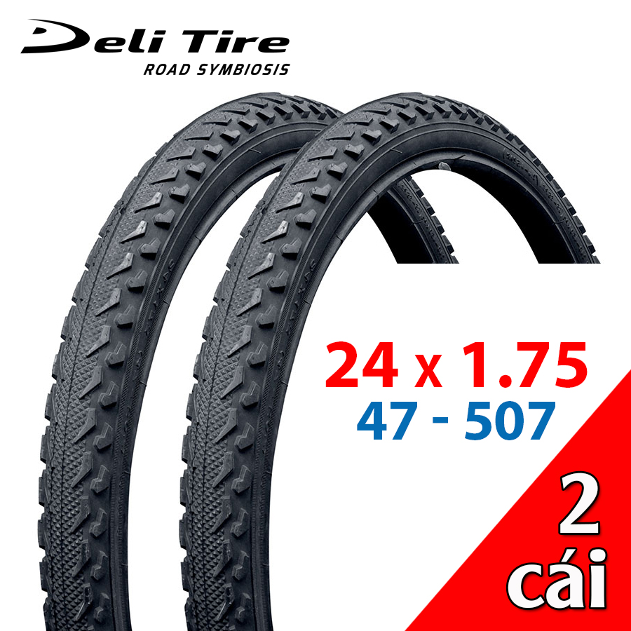 Vỏ xe đạp 24x1.75 gai leo núi DELI-TIRE- Made in Indonesia lốp xe đạp