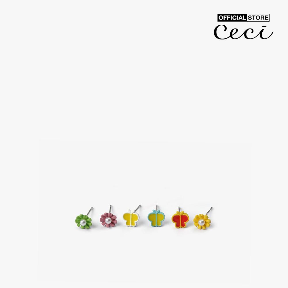 CECI - Set 3 cặp khuyên tai chốt xỏ phối màu trẻ trung CC1-05000052