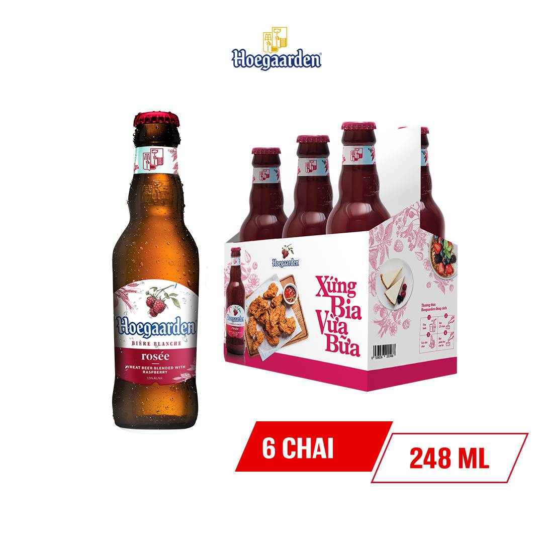 Lốc 6 chai bia Hoegaarden Rosée (248ml/chai)