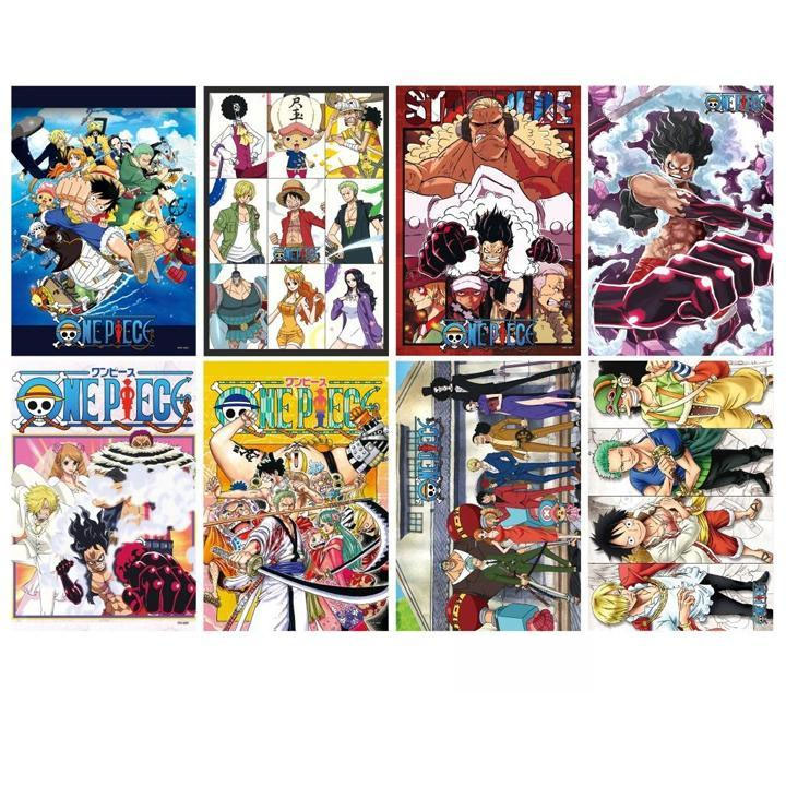 Poster ảnh anime One Piece Wano Quốc Stamped Đảo hải tặc 8 tấm A3