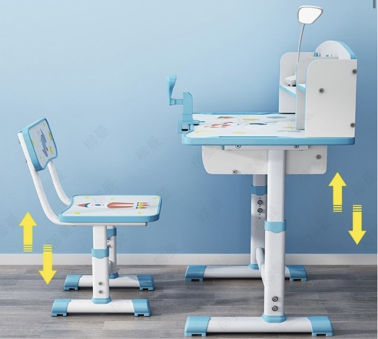 Bộ bàn học sinh SC03 bàn học thông minh cho bé chống cận chống gù điều chỉnh được độ cao có giá sách ngăn đựng đồ