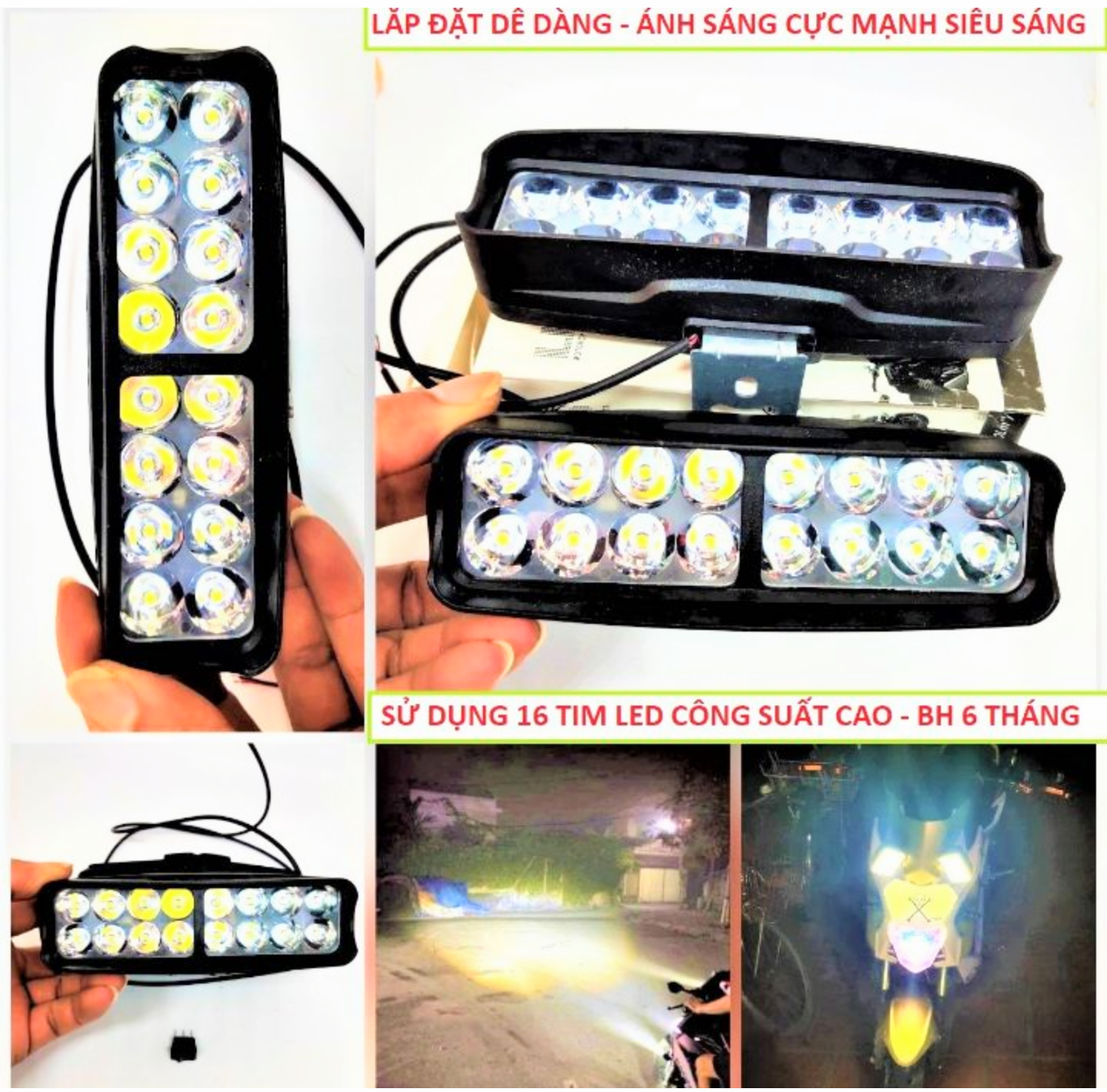 1 ĐÈN TRỢ SÁNG C16 SIÊU SÁNG LẮP XE MÁY XE HƠI ÔTÔ XE ĐẠP ĐIỆN HÀNG CHUẨN CHẤT LƯỢNG