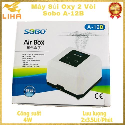 Máy Sủi Oxy 2 Vòi Sobo A-12B - Máy Sủi Oxy Siêu Êm Cho Bể Cá