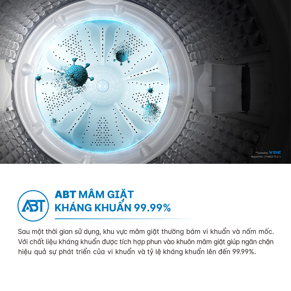 Máy Giặt Cửa Trên Aqua 11kg AQW-DR110FT.PS - Bảo hành động cơ trọn đời - Hàng chính hãng bảo hành 2 năm - Freeship toàn quốc