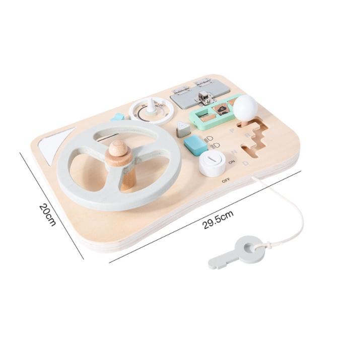 Đồ chơi Giáo dục Bảng bận rộn Busy Board có vô lăng rèn luyện vận động tinh cho bé