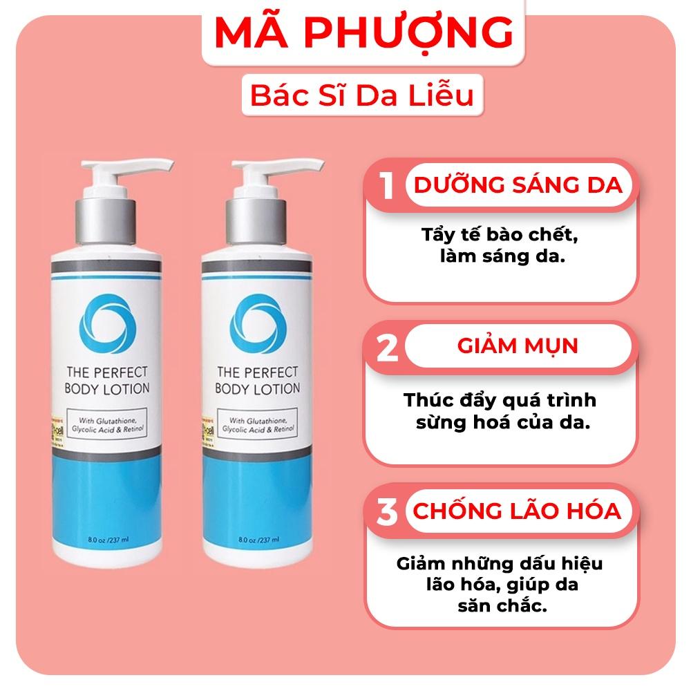 Dưỡng thể trắng da The Perfect Body Lotion, Sữa tắm tẩy da chết The Perfect Body Wash - Bác sĩ Mã Phượng