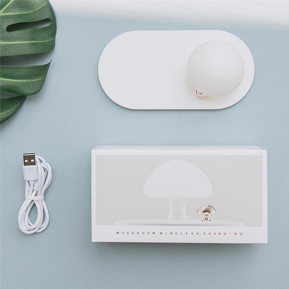 Đế sạc nhanh không dây kiểu cây nấm có đèn led cho điện thoại