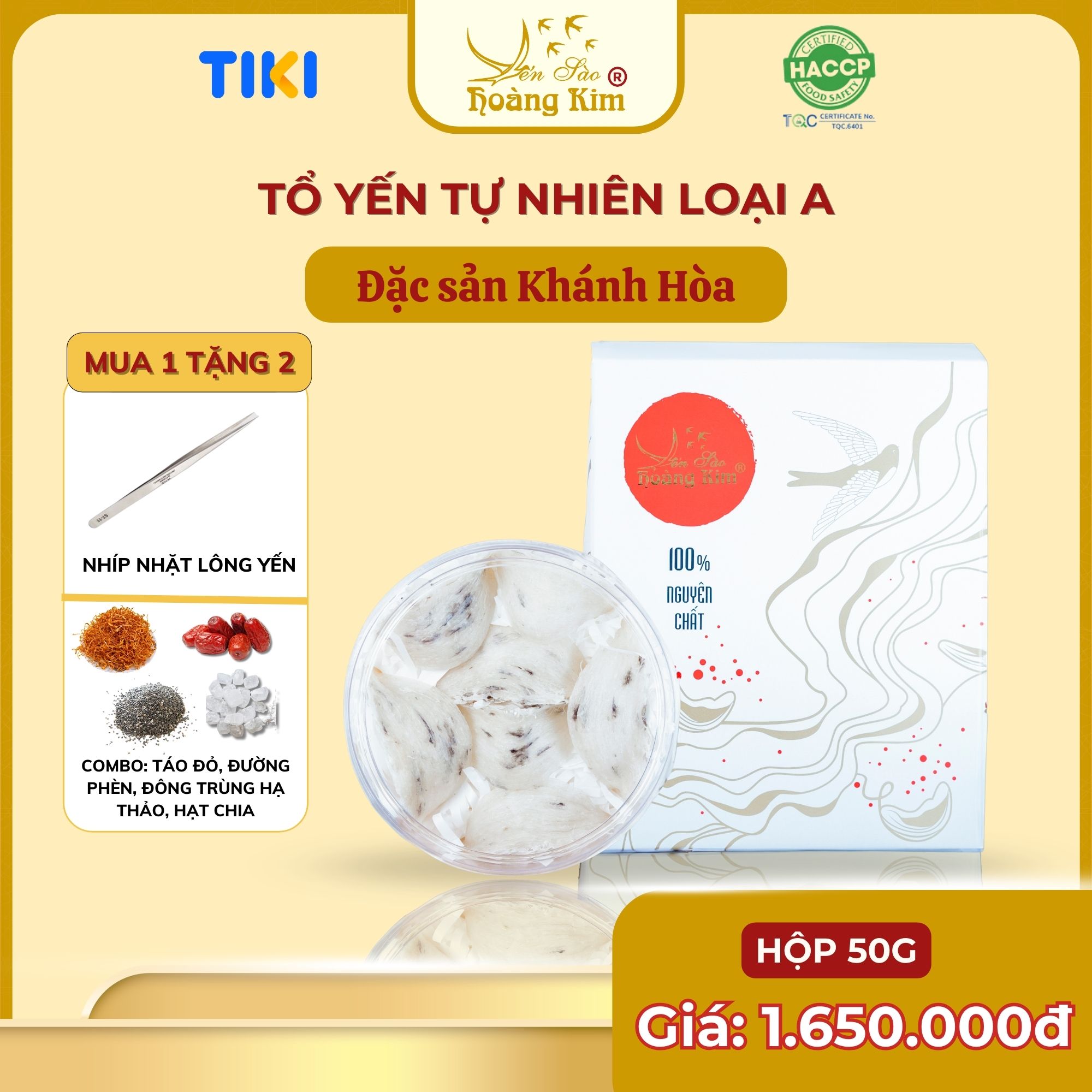 [YẾN THÔ] Tổ Yến Tự Nhiên Loại A Hoàng Kim - Ít Lông, Dễ Sơ Chế - 100% Nguyên Tổ Tự Nhiên (Hộp 50g/100g)
