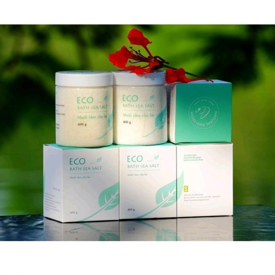 Muối Tắm Bé ECO 400g - Muối Tắm Bé Thảo Dược 100% Tự Nhiên Làm Giảm Rôm Sảy mề Đay và Dị Ứng Da An Toàn Cho cả Trẻ Sơ Sinh