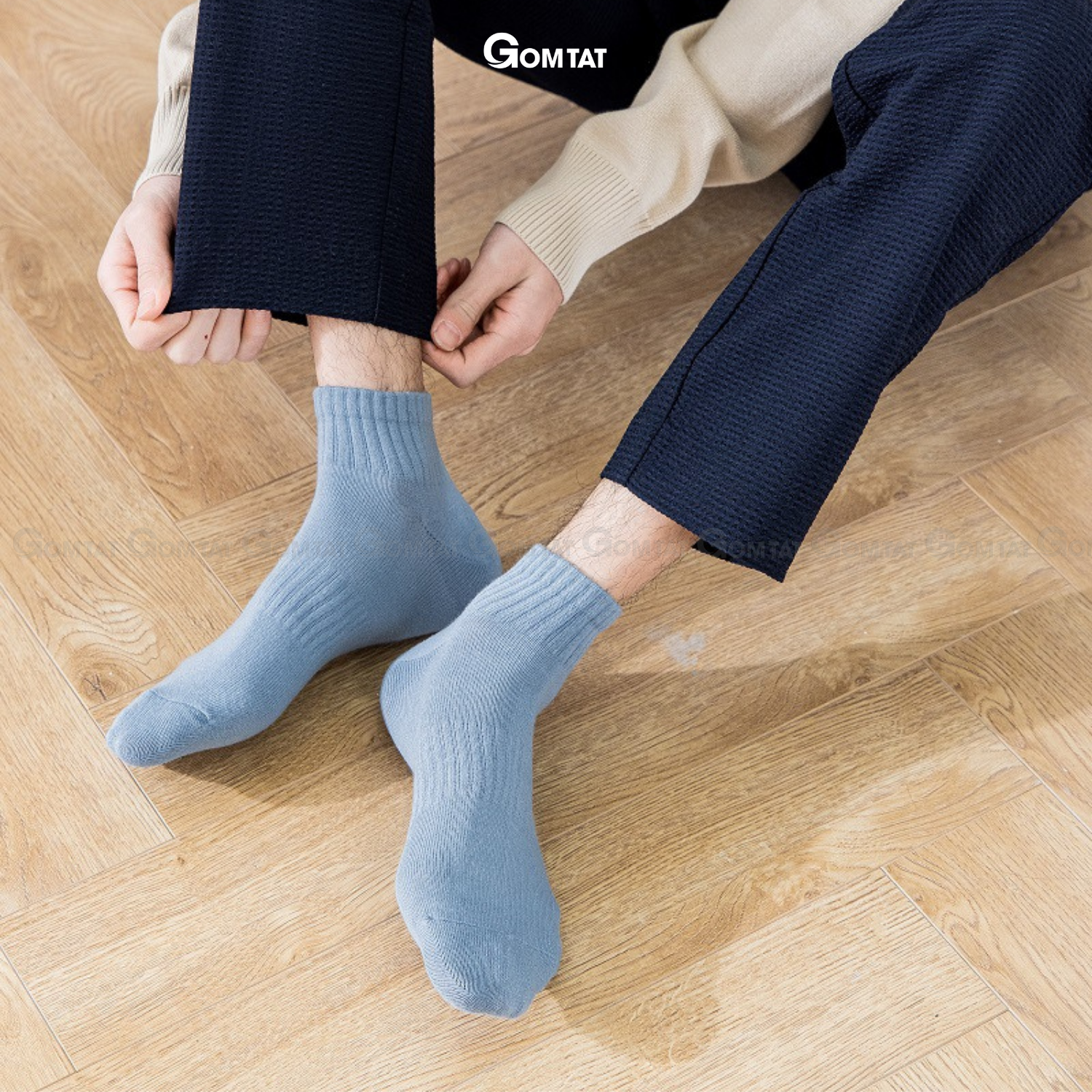Set 5 đôi tất vớ nam cổ ngắn GOMTAT cao cấp mẫu Bug, chất liệu cotton mềm mại thoáng mát cực êm chân - CNCC-BUG