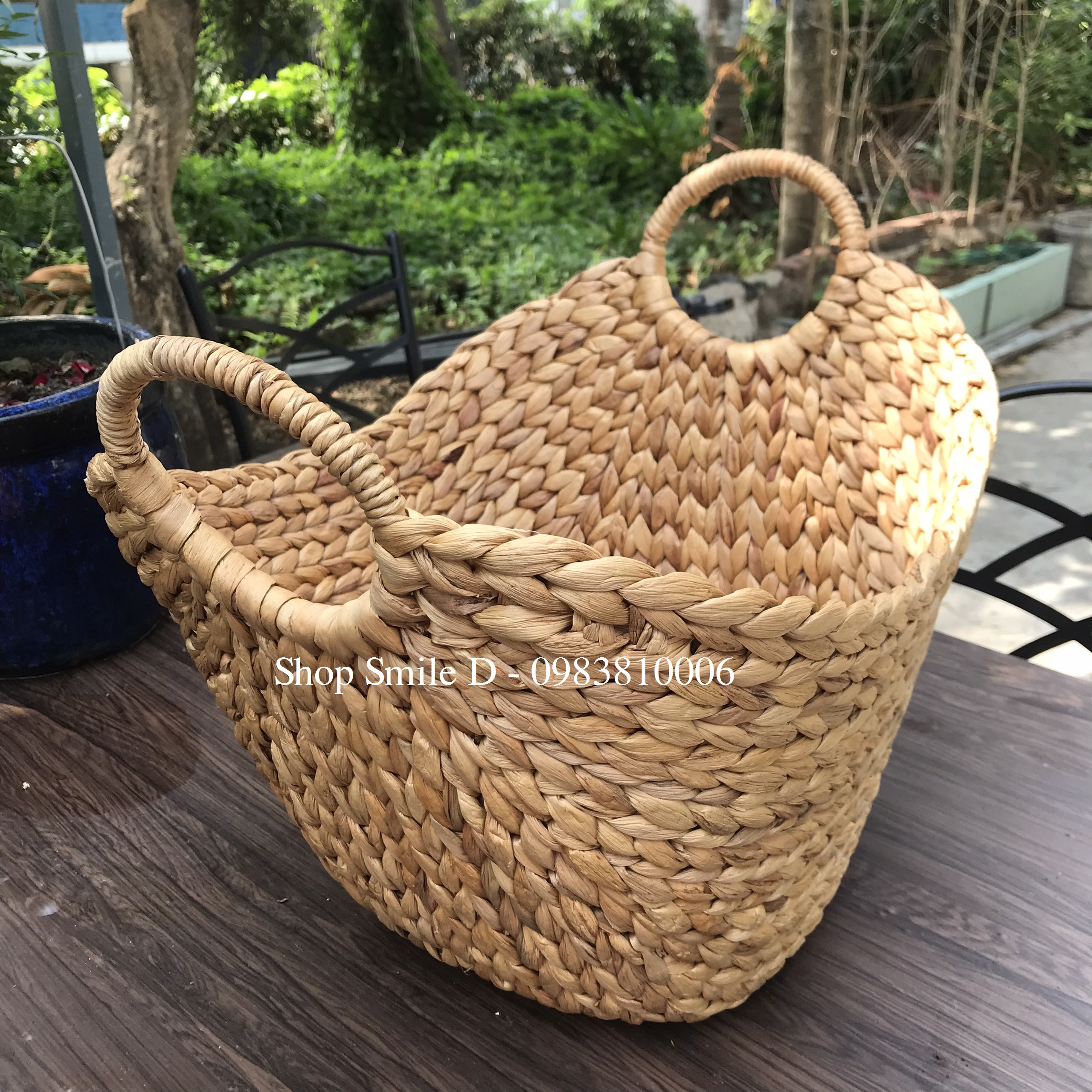 Giỏ cói đựng quần áo, khăn, thú bông size lớn tiện dụng Smile Decor - Hyacinth basket